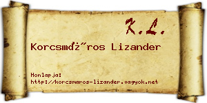 Korcsmáros Lizander névjegykártya